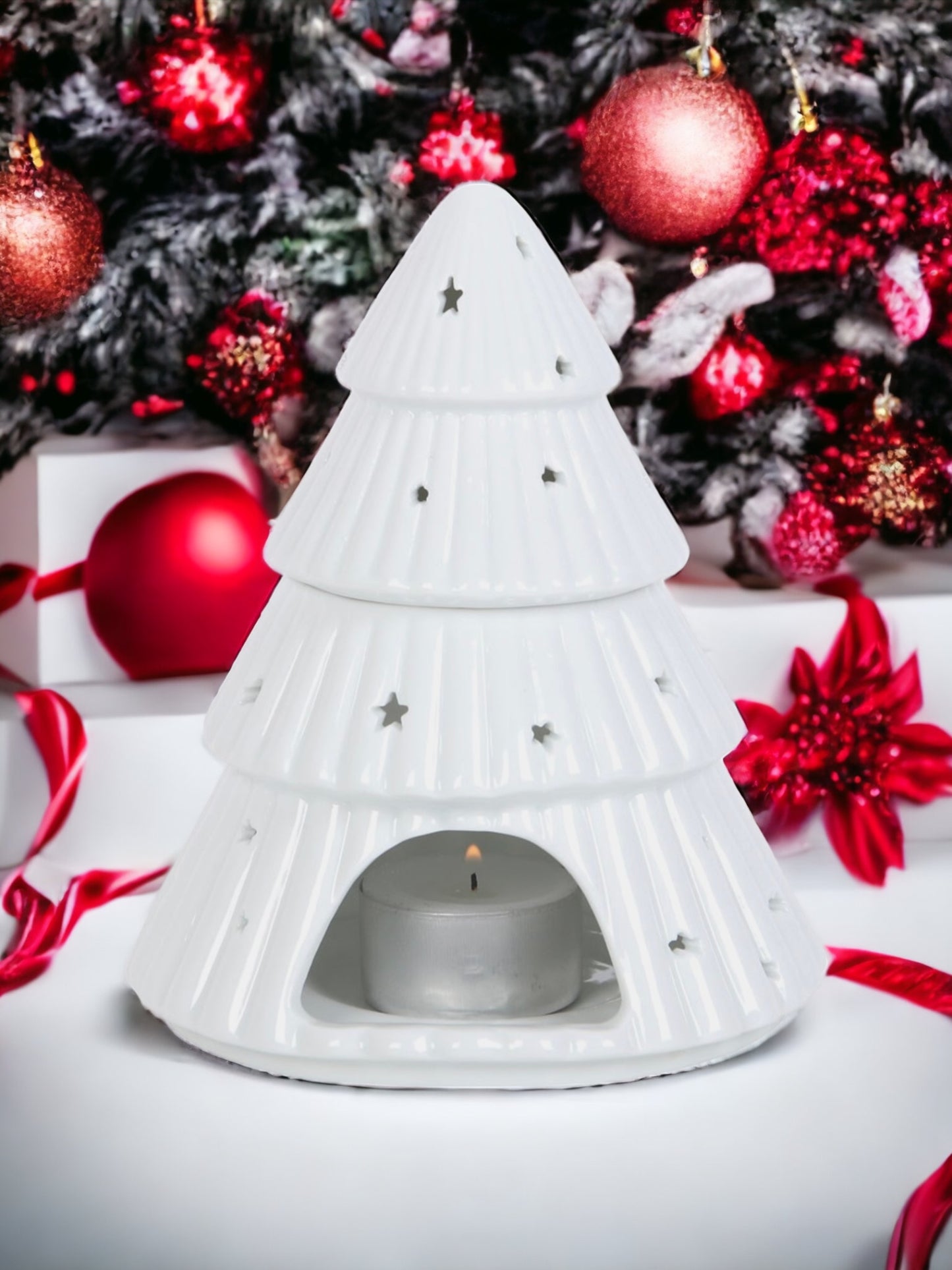 Christmas Tree Ceramic White Burner
