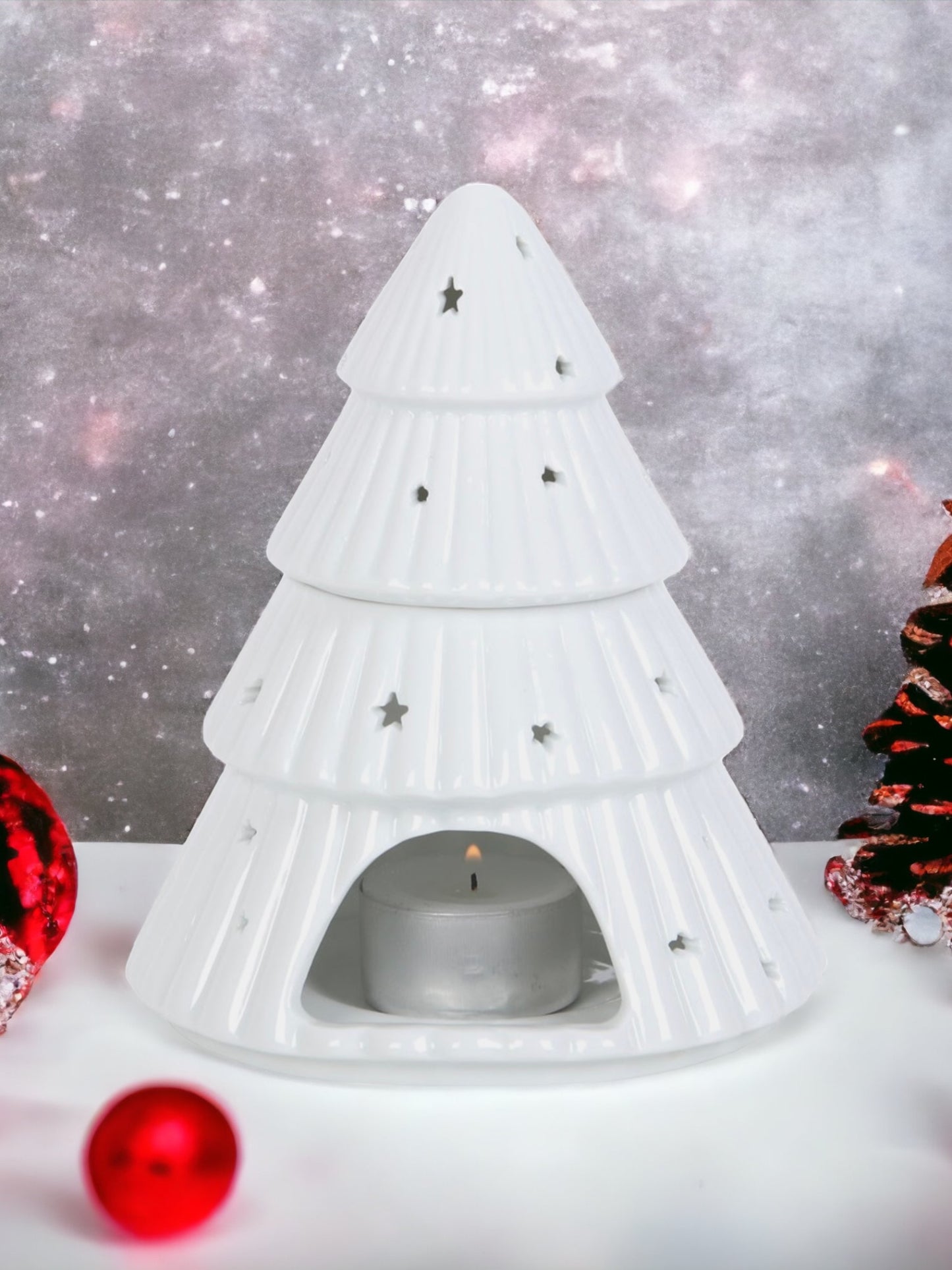 Christmas Tree Ceramic White Burner