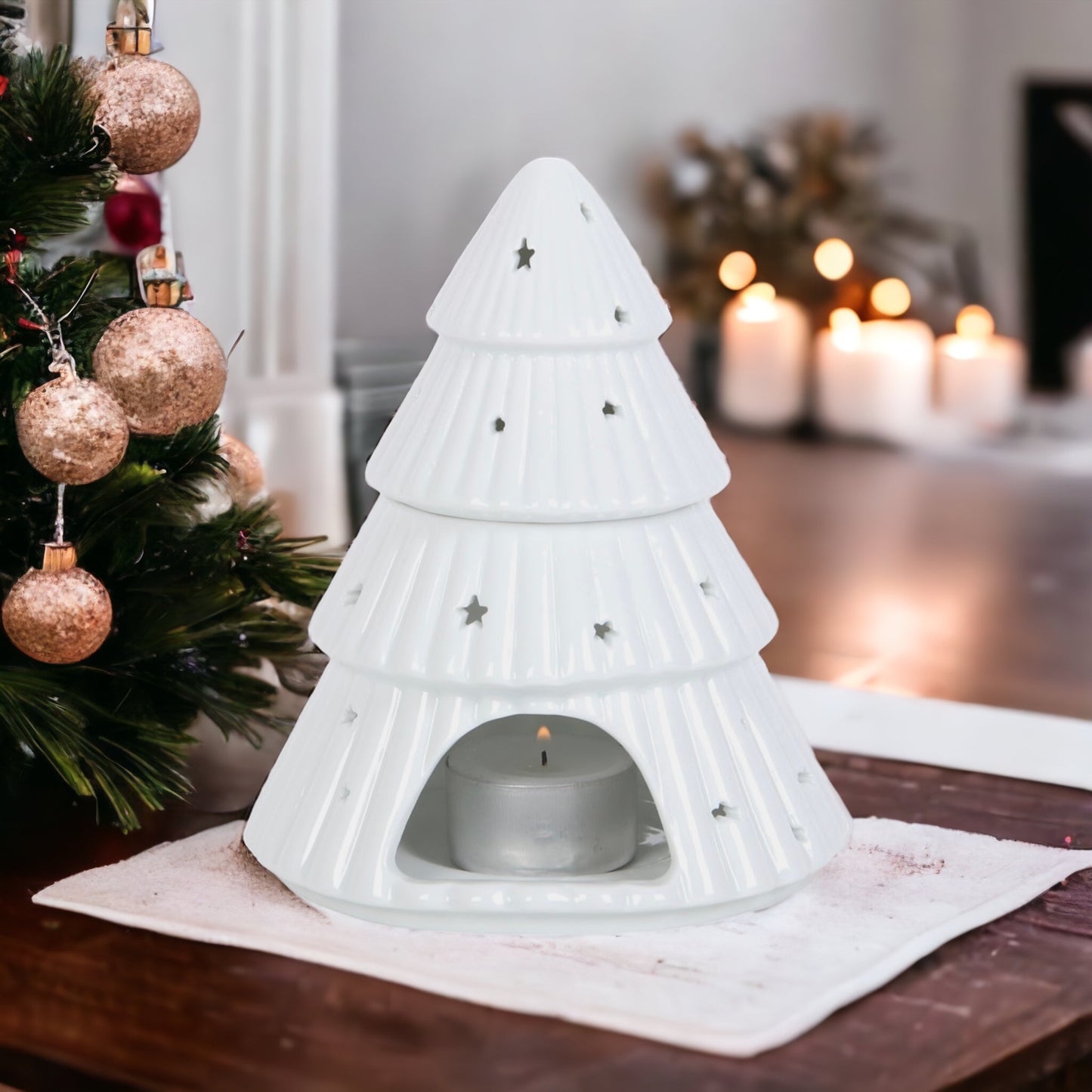 Christmas Tree Ceramic White Burner