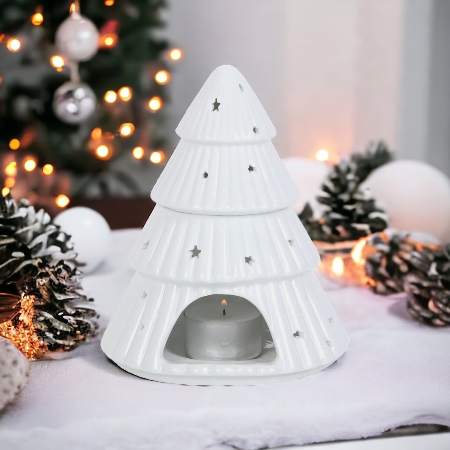 Christmas Tree Ceramic White Burner